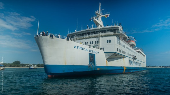 Photo Credit Josh Callow - The Africa Mercy arrives in Toamasina, Madagascar.